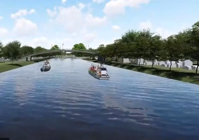 Campuchia dự tính cần 4 năm để hoàn thành dự án kênh đào Phù Nam-Techo. Chụp từ clip của Khmer Times Campuchia dự tính cần 4 năm để hoàn thành dự án kênh đào Phù Nam-Techo. Chụp từ clip của Khmer Times