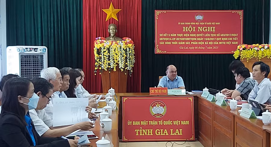 Quang cảnh hội nghị tại điểm cầu tỉnh Gia Lai. Ảnh: Ngọc Anh