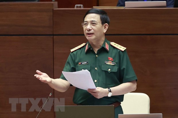 Đại tướng Phan Văn Giang, Bộ trưởng Bộ Quốc phòng giải trình, làm rõ một số vấn đề đại biểu Quốc hội nêu. (Ảnh: Doãn Tấn/TTXVN) Đại tướng Phan Văn Giang, Bộ trưởng Bộ Quốc phòng giải trình, làm rõ một số vấn đề đại biểu Quốc hội nêu. (Ảnh: Doãn Tấn/TTXVN)