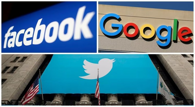 Logo của Facebook, Google và Twitter. Ảnh: Reuters. Logo của Facebook, Google và Twitter. Ảnh: Reuters.