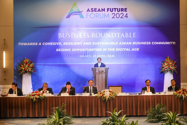 Thủ tướng đề xuất 3 định hướng đột phá nhằm đưa ASEAN trở thành một hình mẫu trong chuyển đổi số trên toàn cầu. Ảnh: VGP/Nhật Bắc Thủ tướng đề xuất 3 định hướng đột phá nhằm đưa ASEAN trở thành một hình mẫu trong chuyển đổi số trên toàn cầu. Ảnh: VGP/Nhật Bắc