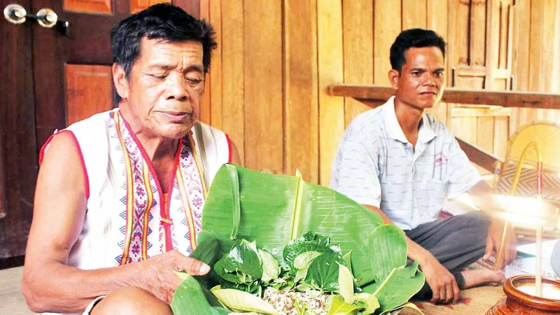 Già A Blong giới thiệu món cá gỏi kiến vàng. Già A Blong giới thiệu món cá gỏi kiến vàng.