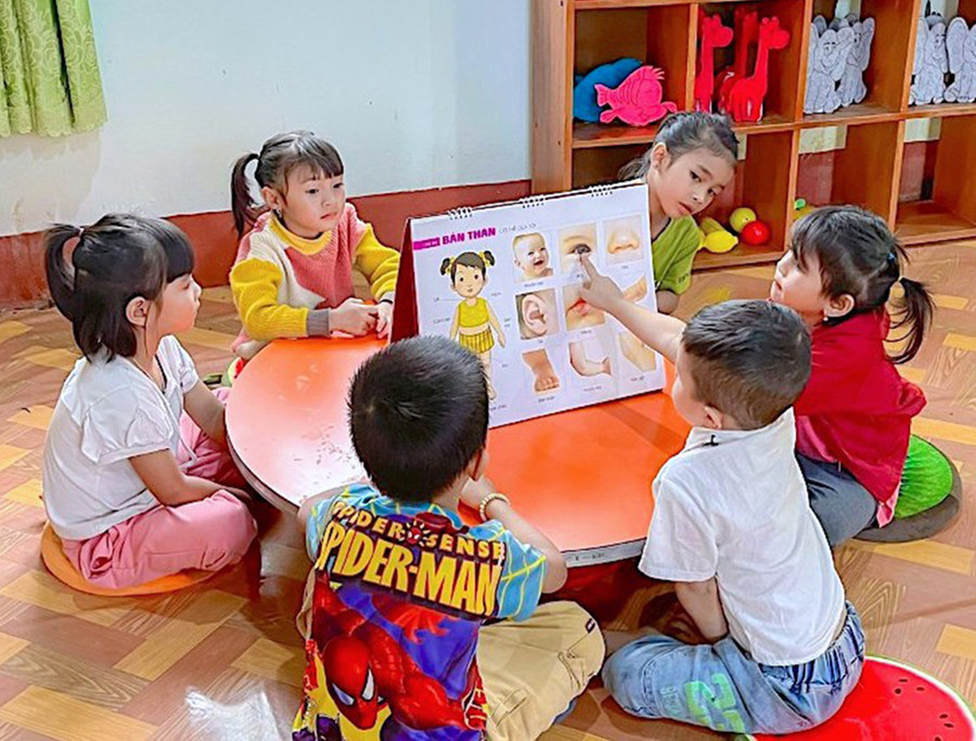 Miễn học phí cho trẻ 5 tuổi được xem là trợ lực lớn giúp Trường Mẫu giáo Sơn Lang (xã Sơn Lang, huyện Kbang) làm tốt công tác huy động trẻ đến lớp và duy trì sĩ số trong suốt năm học. Ảnh: Mộc Trà Miễn học phí cho trẻ 5 tuổi được xem là trợ lực lớn giúp Trường Mẫu giáo Sơn Lang (xã Sơn Lang, huyện Kbang) làm tốt công tác huy động trẻ đến lớp và duy trì sĩ số trong suốt năm học. Ảnh: Mộc Trà