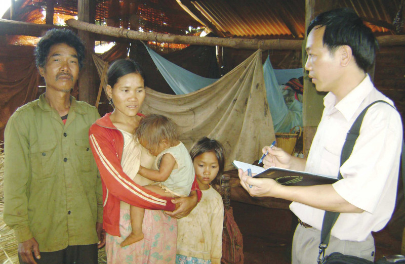 Một lần tác nghiệp của tác giả ở buôn làng Tây Nguyên.