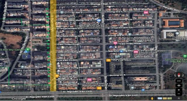 Phạm vi khu vực tổ chức Phố thương mại ẩm thực Sky Garden Phạm vi khu vực tổ chức Phố thương mại ẩm thực Sky Garden