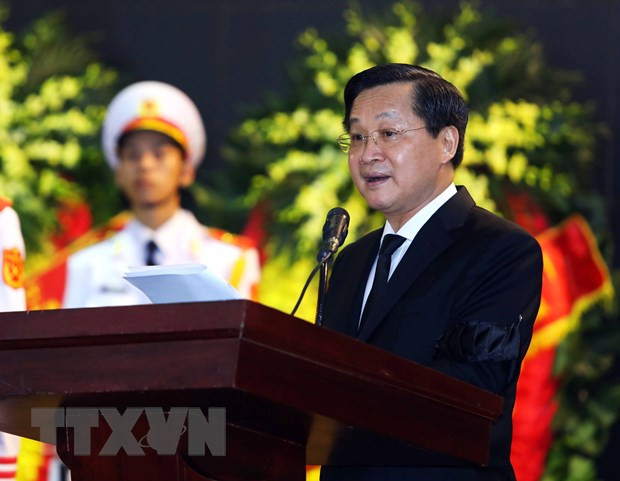 Bí thư Trung ương Đảng, Phó Thủ tướng Lê Minh Khái đọc điếu văn tại Lễ truy điệu đồng chí Nguyễn Khánh. (Ảnh: An Đăng/TTXVN) Bí thư Trung ương Đảng, Phó Thủ tướng Lê Minh Khái đọc điếu văn tại Lễ truy điệu đồng chí Nguyễn Khánh. (Ảnh: An Đăng/TTXVN)