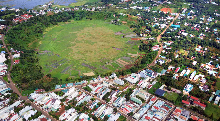 Cánh đồng làng Plei Ốp (phường Hoa Lư, TP. Pleiku). Ảnh: Hùng Hoa Lư