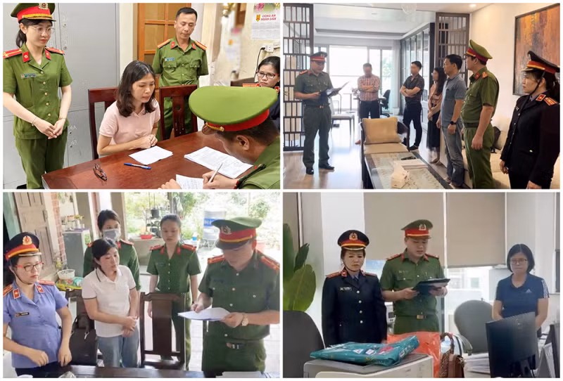 Cơ quan chức năng làm việc với các bị can.