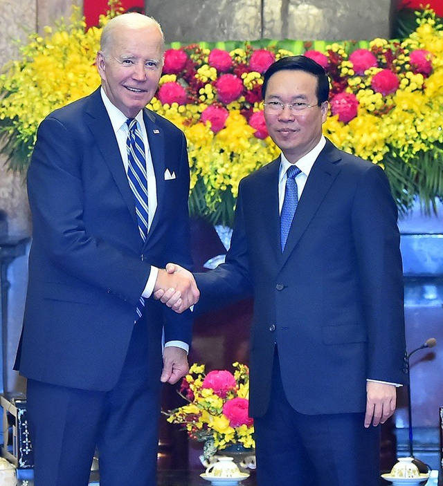 Tổng thống Mỹ Joe Biden hội kiến Chủ tịch nước Võ Văn Thưởng. Ảnh: ĐẬU TIẾN ĐẠT