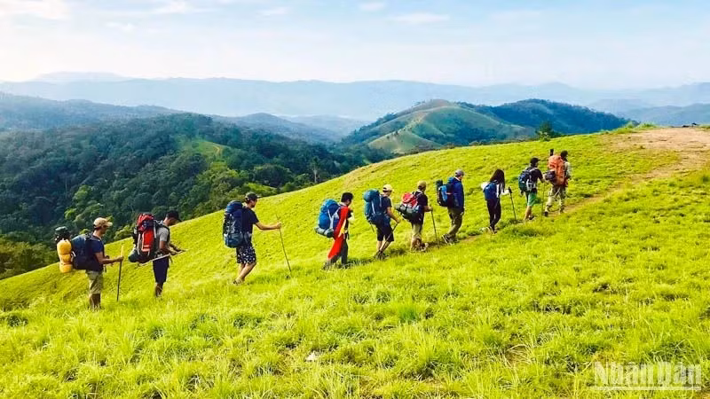 Du lịch trải nghiệm trekking Tà Năng-Phan Dũng. (Ảnh: Văn Bảo)