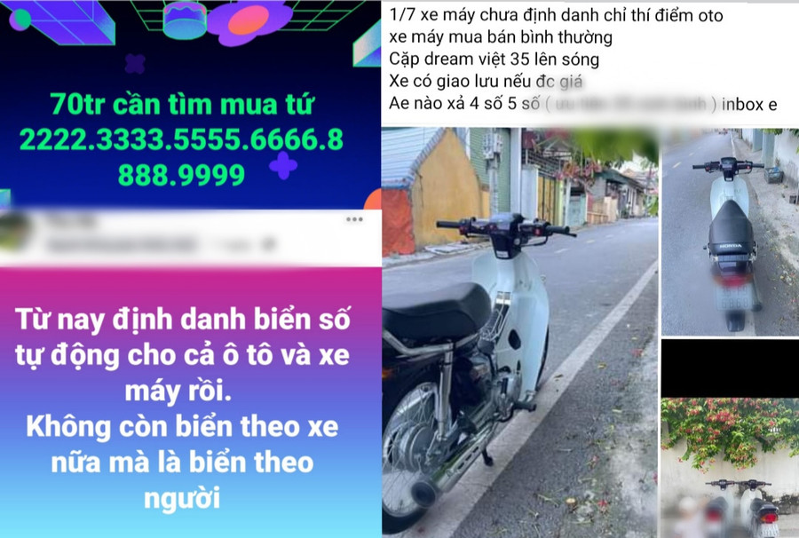 Liên tục xuất hiện thông tin tìm kiếm, thu gom biển số xe tứ quý, ngũ quý với mức giá cao. Ảnh chụp màn hình. Liên tục xuất hiện thông tin tìm kiếm, thu gom biển số xe tứ quý, ngũ quý với mức giá cao. Ảnh chụp màn hình.