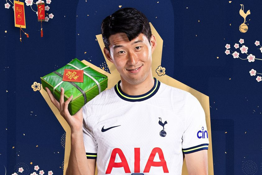 Son Heung-min xuất hiện trong bài đăng chúc Tết của Tottenham. Ảnh: Fanpage Tottenham