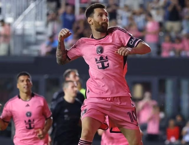 Messi ghi bàn và kiến tạo trong cả 9 trận thi đấu từ đầu mùa giải. Ảnh AFP