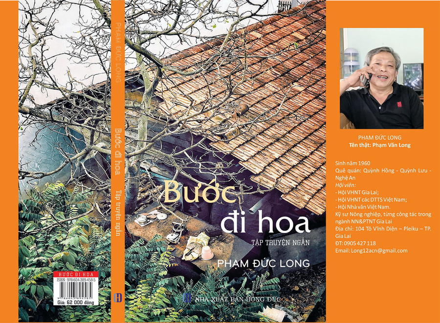 Bìa tập truyện ngắn “Bước đi hoa” của tác giả Phạm Đức Long. Ảnh: Trọng Ân