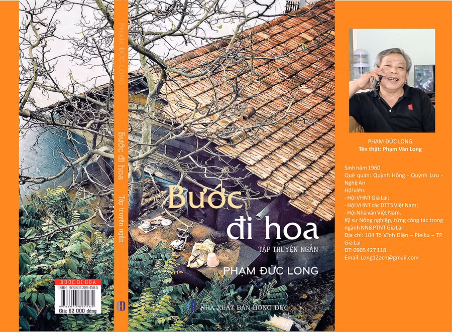 Bìa tập truyện ngắn “Bước đi hoa” của tác giả Phạm Đức Long. Ảnh: Trọng Ân