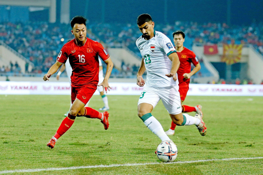 Trong lần gần nhất gặp nhau, Iraq thắng Việt Nam 1-0 tại Mỹ Đình. Ảnh: MINH TÚ