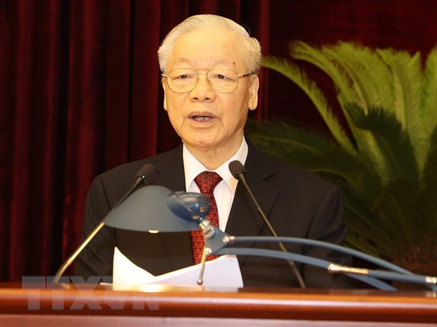 Tổng Bí thư Nguyễn Phú Trọng phát biểu. (Ảnh: Trí Dũng/TTXVN) Tổng Bí thư Nguyễn Phú Trọng phát biểu. (Ảnh: Trí Dũng/TTXVN)