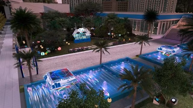 Phối cảnh khu công viên ánh sáng trong quần thể Phố thương mại ẩm thực Sky Garden