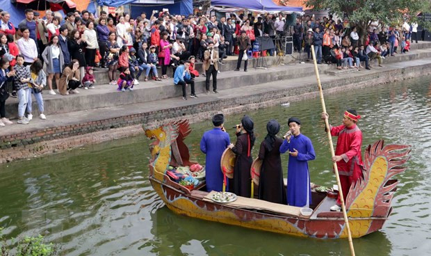 Năm 2009, với những giá trị tiêu biểu, đặc sắc, Dân ca Quan họ Bắc Ninh được UNESCO ghi danh vào Danh mục Di sản Văn hóa Phi vật thể Đại diện của Nhân loại. (Ảnh: Trần Việt/TTXVN)