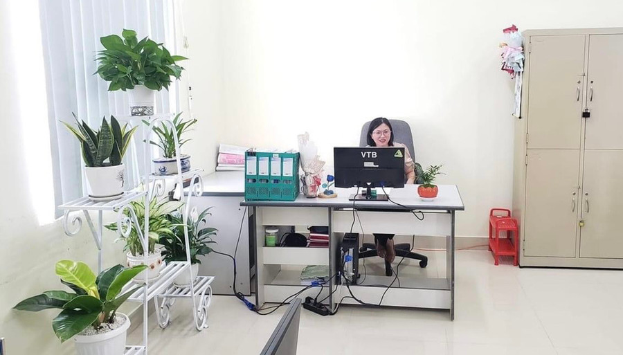 Cuộc thi Phòng làm việc xanh-sạch-đẹp-khoa học-an toàn do Công đoàn cơ sở khối Đảng phát động lan tỏa sâu rộng trong đoàn viên. Ảnh Liên đoàn Lao động huyện cung cấp