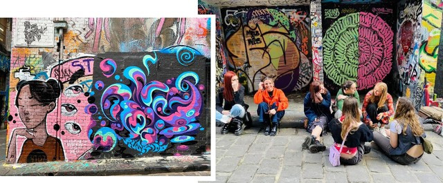 Nghệ thuật đường phố tại Melbourne được cổ vũ, thể hiện qua phố tranh tường rực rỡ. Ảnh: Hosier Lane Street Art. Nghệ thuật đường phố tại Melbourne được cổ vũ, thể hiện qua phố tranh tường rực rỡ. Ảnh: Hosier Lane Street Art.