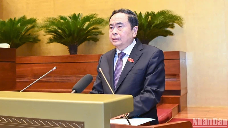 Chủ tịch Quốc hội Trần Thanh Mẫn phát biểu khai mạc Kỳ họp bất thường lần thứ 8, Quốc hội khóa XV. (Ảnh: DUY LINH/NDO) Chủ tịch Quốc hội Trần Thanh Mẫn phát biểu khai mạc Kỳ họp bất thường lần thứ 8, Quốc hội khóa XV. (Ảnh: DUY LINH/NDO)