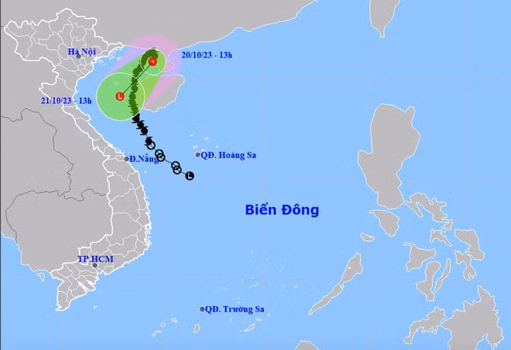 Bão số 5 đã suy yếu thành áp thấp nhiệt đới
