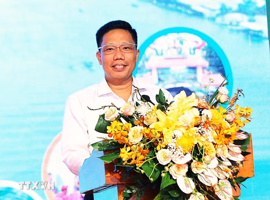 Ông Nguyễn Thực Hiện, Phó Chủ tịch UBND thành phố Cần Thơ phát biểu tại Ngày hội. (Ảnh: Ánh Tuyết/TTXVN)