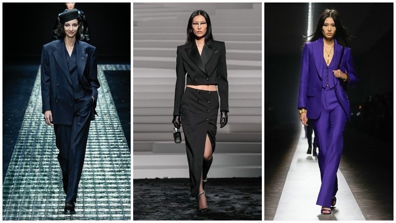 From left to right Emporio Armani, Versace, Tom Ford. From left to right Emporio Armani, Versace, Tom Ford.