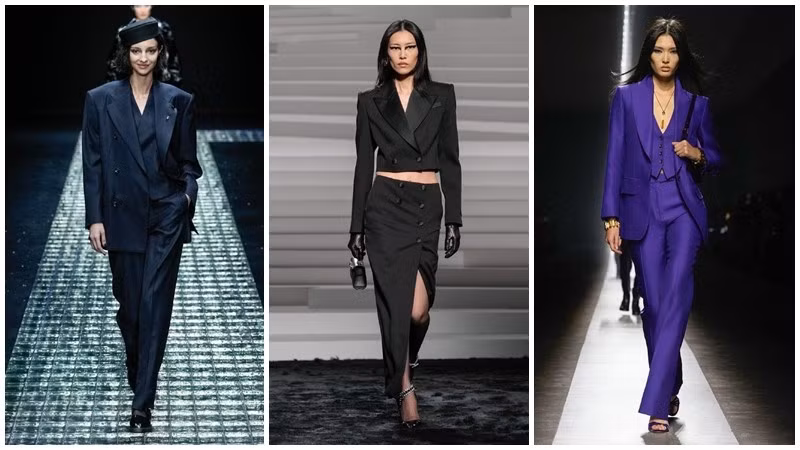 From left to right Emporio Armani, Versace, Tom Ford.