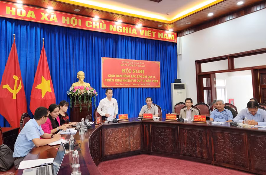 Quang cảnh hội nghị giao ban công tác báo chí quý II-2024. Ảnh: D.L