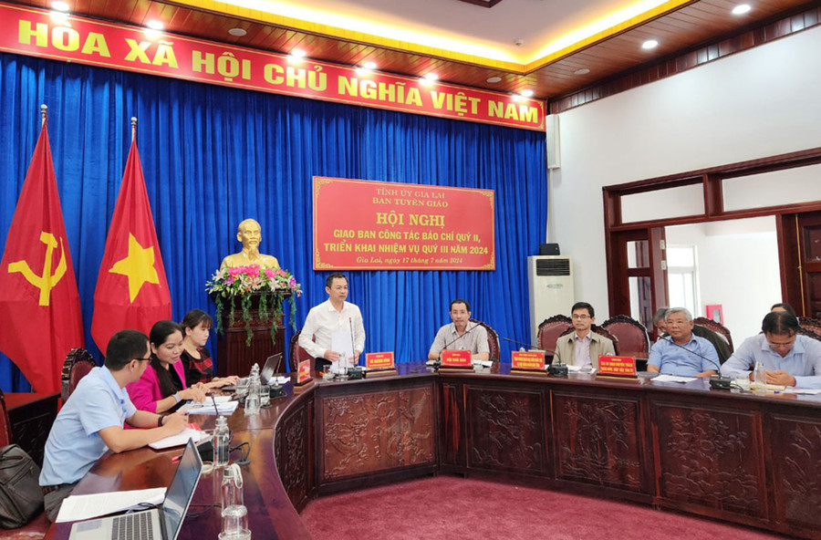 Quang cảnh hội nghị giao ban công tác báo chí quý II-2024. Ảnh: D.L Quang cảnh hội nghị giao ban công tác báo chí quý II-2024. Ảnh: D.L