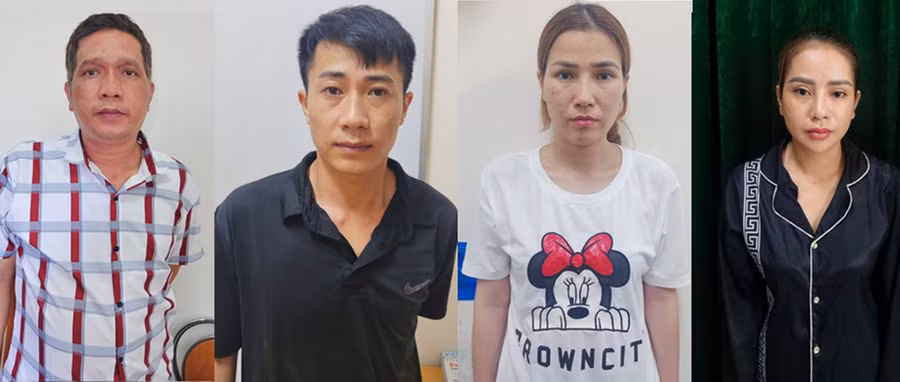 Các đối tượng trong vụ án (Nhất, Vinh, Hà, Yến). Ảnh: Lê Ánh