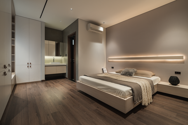 Phòng ngủ cho con trai nằm ở cuối tầng 2.