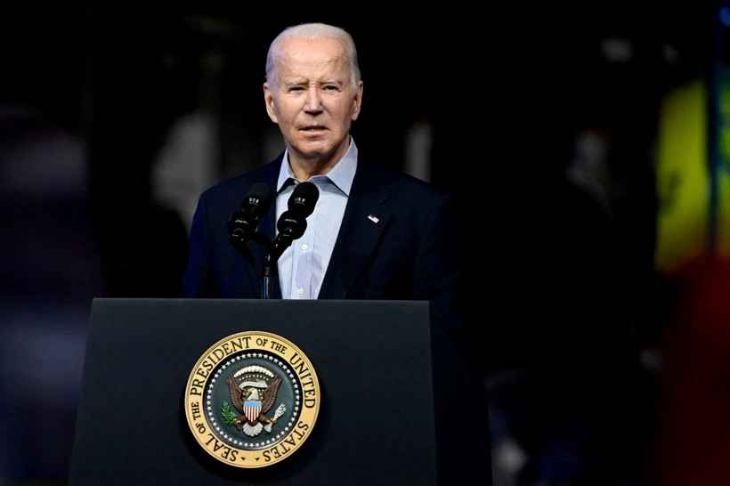 Tổng thống Mỹ Joe Biden phát biểu tại một sự kiện ở bang Colorado ngày 29/11/2023. (Ảnh: AFP/TTXVN) Tổng thống Mỹ Joe Biden phát biểu tại một sự kiện ở bang Colorado ngày 29/11/2023. (Ảnh: AFP/TTXVN)