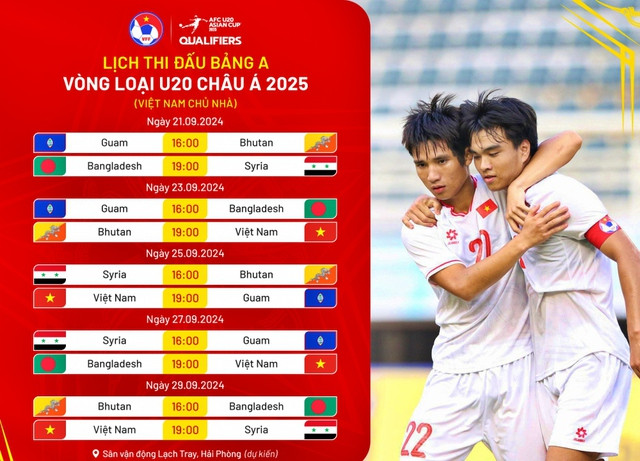 Lịch thi đấu bảng A vòng loại U20 châu Á 2025 Lịch thi đấu bảng A vòng loại U20 châu Á 2025