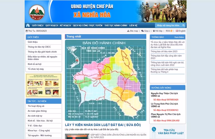 Đơn cử, ở phần tin hoạt động của Trang thông tin điện tử xã Nghĩa Hòa (huyện Chư Păh) chỉ có 2 bài viết. Ảnh chụp màn hình