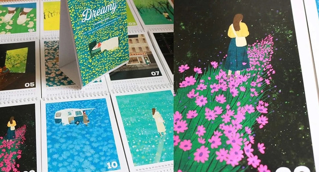 Những bức ảnh do chị Xuân Lộc vẽ trang trí trên lịch. Ảnh: NVCC Những bức ảnh do chị Xuân Lộc vẽ trang trí trên lịch. Ảnh: NVCC