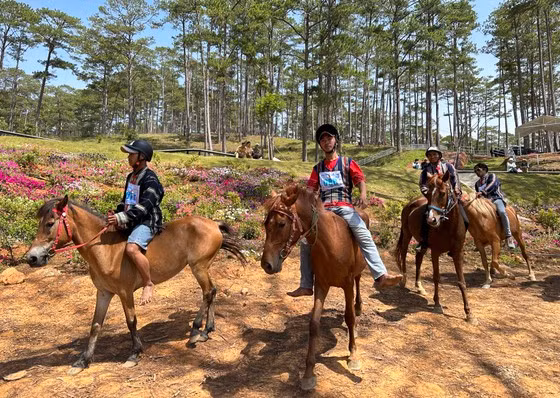 Những kỵ sĩ “chân đất” chuẩn bị trước khi vào giải đua. Ảnh: ĐOÀN KIÊN