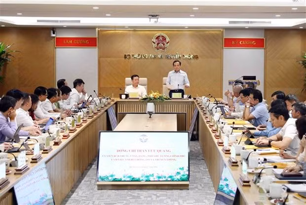 Quang cảnh buổi làm việc. (Ảnh: Phạm Kiên/TTXVN)