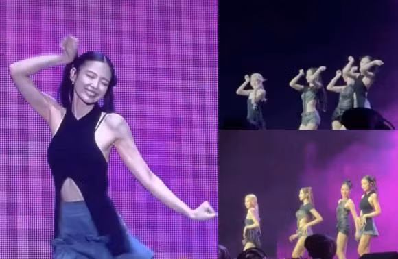 Jennie khiến fan Việt vỡ òa khi nhảy "See tình" tại đêm diễn ở Mỹ Đình. Ảnh: Chụp màn hình