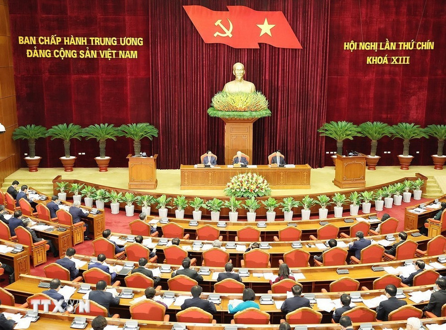 Phiên khai mạc Hội nghị Trung ương lần thứ chín, khóa XIII. (Ảnh: Trí Dũng/ TTXVN) Phiên khai mạc Hội nghị Trung ương lần thứ chín, khóa XIII. (Ảnh: Trí Dũng/ TTXVN)