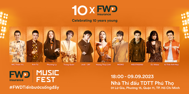 Hoàng Thùy Linh, Trung Quân Idol, HIEUTHUHAI, MONO cùng các nghệ sĩ hợp sức &quot;bùng cháy&quot; tại FWD Music Fest 2023.
