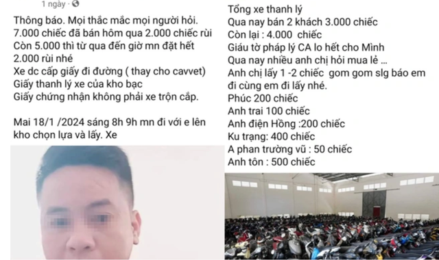 Xe thanh lý được ông T. rao bán trên mạng xã hội Xe thanh lý được ông T. rao bán trên mạng xã hội