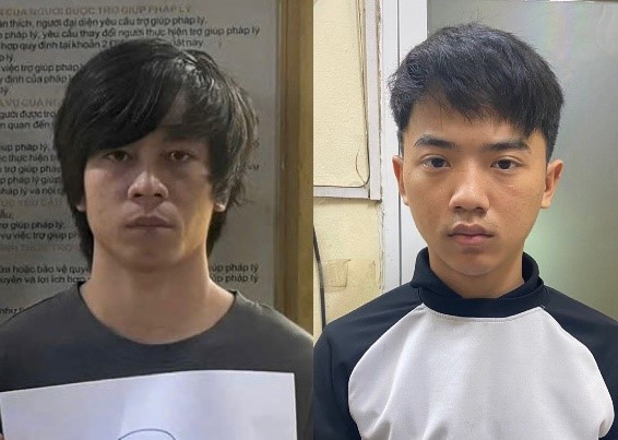 Hai bị can tại cơ quan công an. Ảnh: Công an TP Hà Nội Hai bị can tại cơ quan công an. Ảnh: Công an TP Hà Nội