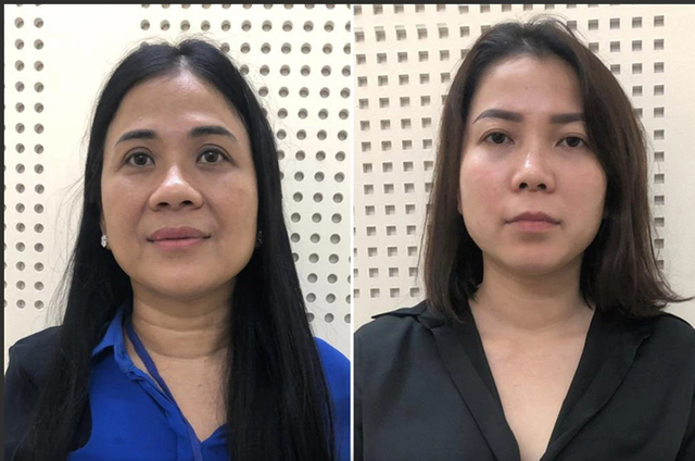 Giám đốc Xuyên Việt Oil Mai Thị Hồng Hạnh (trái) và phó giám đốc Nguyễn Thị Như Phương. Ảnh: Bộ Công an Giám đốc Xuyên Việt Oil Mai Thị Hồng Hạnh (trái) và phó giám đốc Nguyễn Thị Như Phương. Ảnh: Bộ Công an