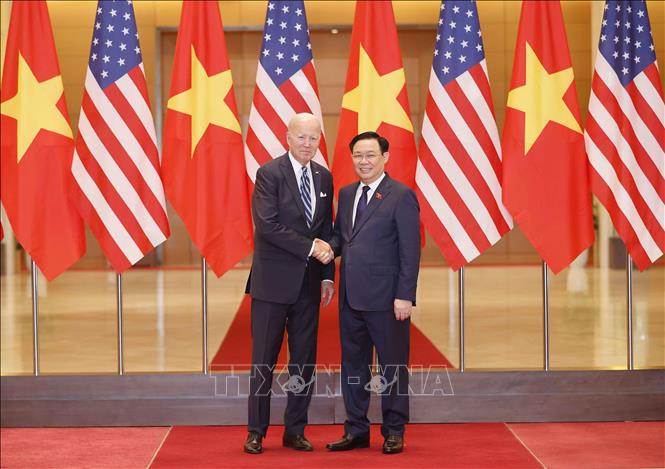 Chủ tịch Quốc hội Vương Đình Huệ hội kiến Tổng thống Hoa Kỳ Joe Biden.