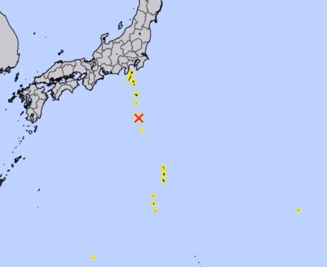 Những vùng được cảnh báo sóng thần tại Nhật Bản ngày 24.9. ẢNH: JMA