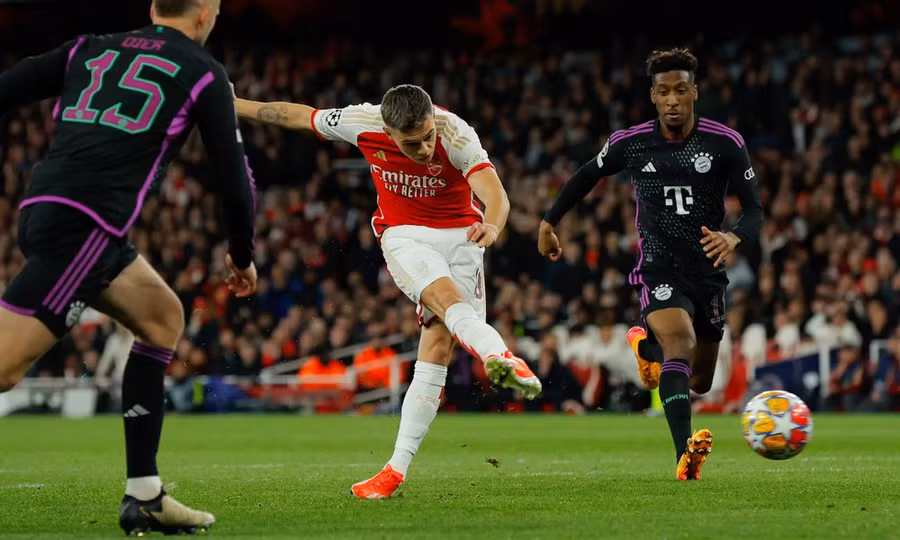 Trossard giúp Arsenal tránh phải nhận thất bại trước Bayern Munich trên sân nhà. (Nguồn: Getty Images)