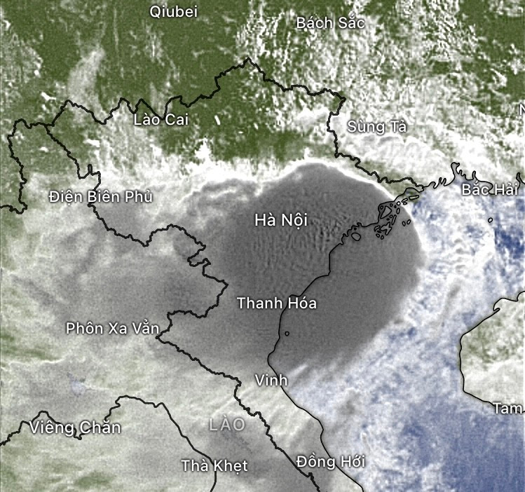 Ảnh mây vệ tinh ở miền Bắc lúc 6 giờ sáng nay 23-7 Ảnh mây vệ tinh ở miền Bắc lúc 6 giờ sáng nay 23-7